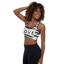 Load image into Gallery viewer, LOVE / SINGLE Padded Sports Bra