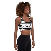Load image into Gallery viewer, LOVE / SINGLE Padded Sports Bra
