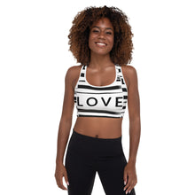 Load image into Gallery viewer, LOVE / SINGLE Padded Sports Bra
