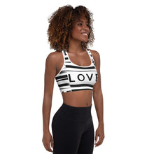 Load image into Gallery viewer, LOVE / SINGLE Padded Sports Bra