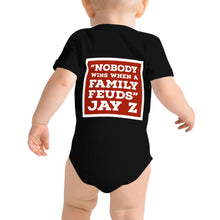 Load image into Gallery viewer, NOBODY WINS BLACK Baby short sleeve one piece