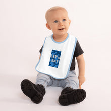 Load image into Gallery viewer, LET'S EAT Embroidered Baby Bib