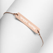 Load image into Gallery viewer, BEST MOM Engraved Silver Bar Chain Bracelet