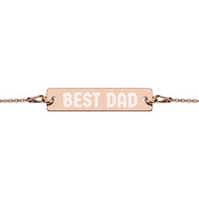 Load image into Gallery viewer, BEST DAD Engraved Silver Bar Chain Bracelet