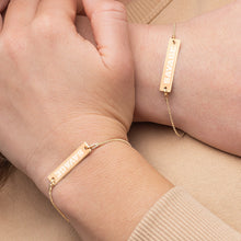 Load image into Gallery viewer, SAVAGE Engraved Silver Bar Chain Bracelet