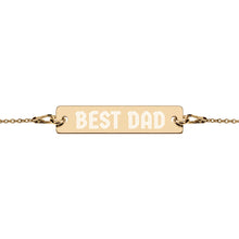 Load image into Gallery viewer, BEST DAD Engraved Silver Bar Chain Bracelet