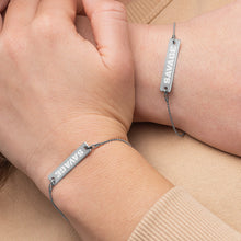 Load image into Gallery viewer, SAVAGE Engraved Silver Bar Chain Bracelet