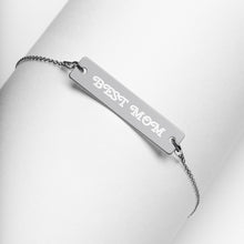 Load image into Gallery viewer, BEST MOM Engraved Silver Bar Chain Bracelet