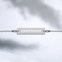 Load image into Gallery viewer, COMPANION Engraved Silver Bar Chain Bracelet