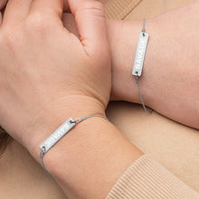 Load image into Gallery viewer, SAVAGE Engraved Silver Bar Chain Bracelet