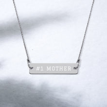 Load image into Gallery viewer, #1 MOTHER Engraved Silver Bar Chain Necklace