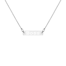Load image into Gallery viewer, BOSS Engraved Silver Bar Chain Necklace