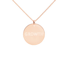 Load image into Gallery viewer, GROWTH Engraved Silver Disc Necklace