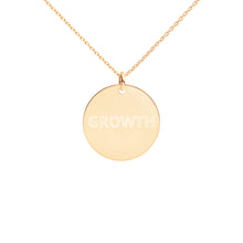 Load image into Gallery viewer, GROWTH Engraved Silver Disc Necklace