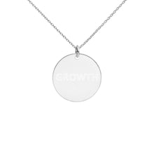 Load image into Gallery viewer, GROWTH Engraved Silver Disc Necklace
