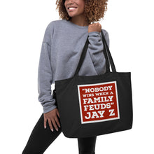 Load image into Gallery viewer, NOBODY WINS RED Large organic tote bag