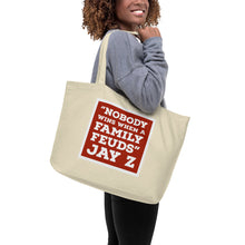 Load image into Gallery viewer, NOBODY WINS RED Large organic tote bag