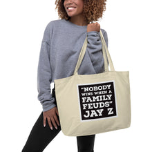Load image into Gallery viewer, NOBODY WINS BLACK Large organic tote bag