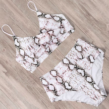 Load image into Gallery viewer, RUUHEE Swimsuit Woman High Waist Bikini 2021 Women Leopard Solid Bathing Suit Swimsuit Female with Pad Push Up Swimwear Women