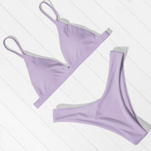 Load image into Gallery viewer, Mini Bikini Set Micro Swimsuit Women Push Up Bikini 2021 Sexy Swimwear Halter Bandage Bathing Suit Solid Mayo Brazilian Biquini