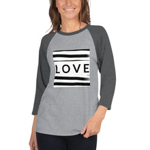 Load image into Gallery viewer, LOVE 3/4 sleeve raglan shirt
