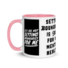 Load image into Gallery viewer, BOUNDARIES Mug with Color Inside