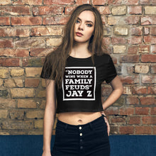 Load image into Gallery viewer, NOBODY WINS BLACK Women’s Crop Tee