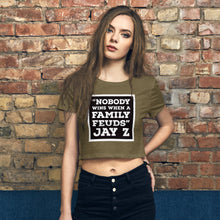 Load image into Gallery viewer, NOBODY WINS BLACK Women’s Crop Tee