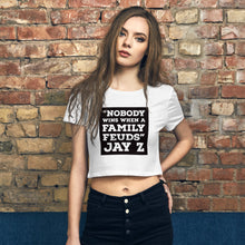 Load image into Gallery viewer, NOBODY WINS BLACK Women’s Crop Tee