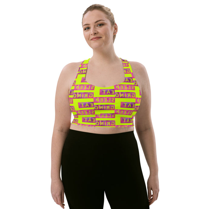 EAT SLEEP GRIND Longline sports bra