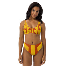 Load image into Gallery viewer, TRIBAL RED SQUAD Recycled high-waisted bikini
