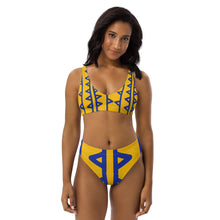 Load image into Gallery viewer, TRIBAL BLUE SQUAD Recycled high-waisted bikini
