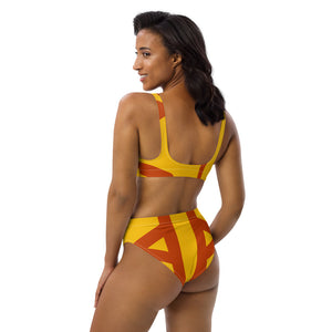 TRIBAL RED SQUAD Recycled high-waisted bikini