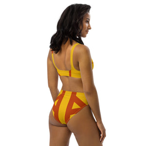 TRIBAL RED SQUAD Recycled high-waisted bikini