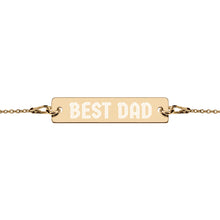 Load image into Gallery viewer, BEST DAD Engraved Silver Bar Chain Bracelet
