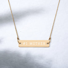 Load image into Gallery viewer, #1 MOTHER Engraved Silver Bar Chain Necklace
