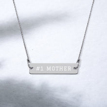 Load image into Gallery viewer, #1 MOTHER Engraved Silver Bar Chain Necklace
