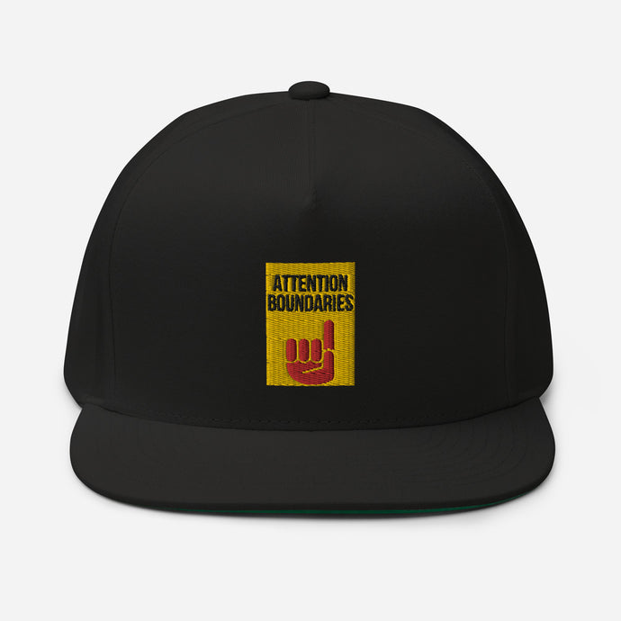 ATTENTION BOUNDARIES Flat Bill Cap