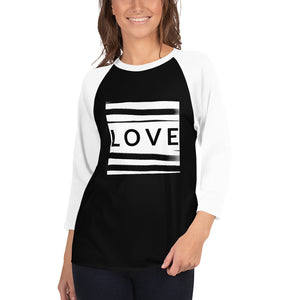 LOVE 3/4 sleeve raglan shirt