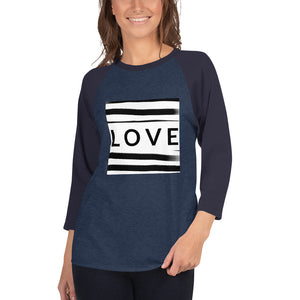 LOVE 3/4 sleeve raglan shirt