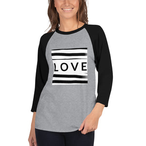 LOVE 3/4 sleeve raglan shirt