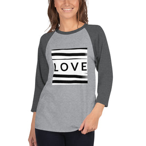 LOVE 3/4 sleeve raglan shirt