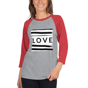 LOVE 3/4 sleeve raglan shirt