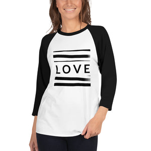 LOVE 3/4 sleeve raglan shirt