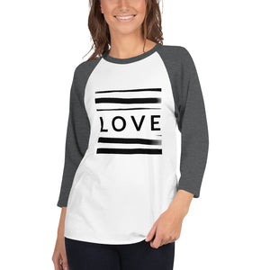 LOVE 3/4 sleeve raglan shirt