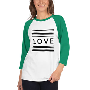 LOVE 3/4 sleeve raglan shirt